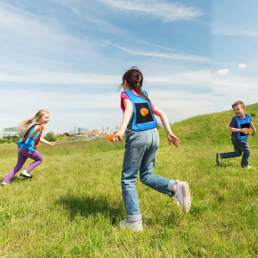 2 Sets klebrige Ballweste, 5 Bälle, große Beleuchtung, blaue Größe, für Kinder, Outdoor-Spielzeug, Sport, Karneval, Party, H, Augenkoordinationstraining