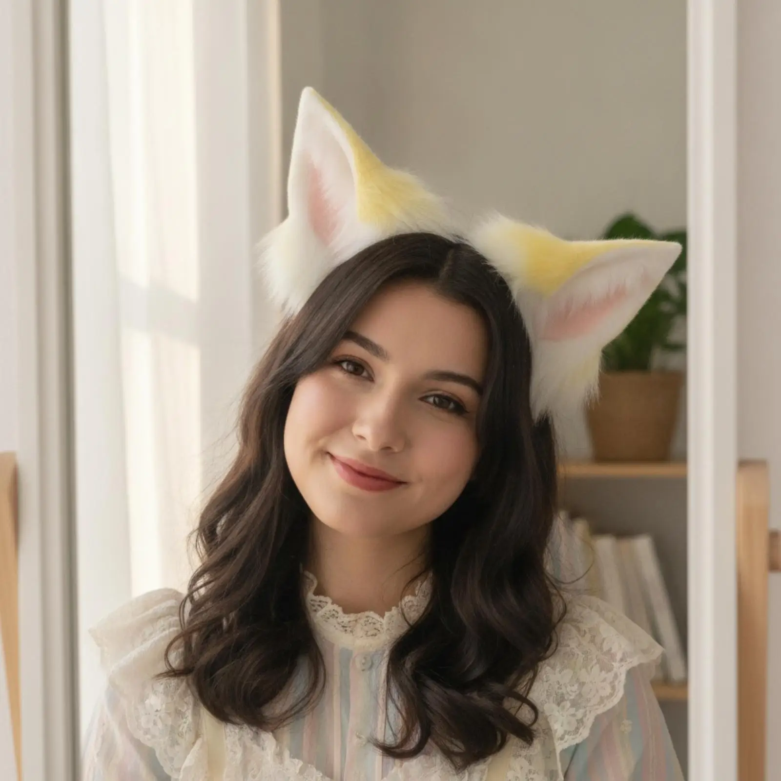 Fuzzy Material Animal Ears Headband Finely Soft Soft Cosplay Animal Ears Headwear Soft Faux-Fleece Ear Headband for Cosplayers,