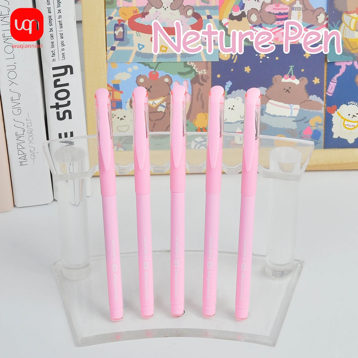 3/6/12pcs Beautiful Pink Neutral Pen Cute Neutral Pen Kawaii Stationery Supplies Writing Diary School Accessories Girl Gift