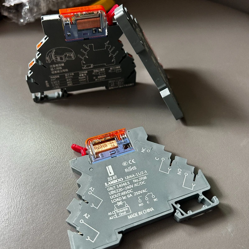 24V Ultra-thin Relay Module 6mm Thin-film Type 0.5-1.5mm² Module High Lifespan HF41F Intermediate Relay DC36V/12V Connector