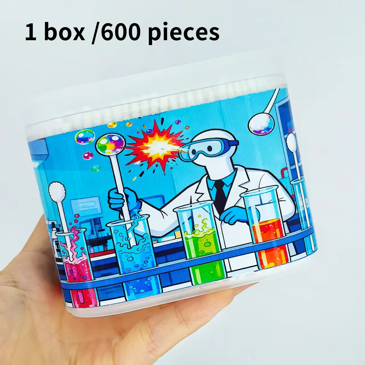 600개 실험실 테마 면봉, 양면 미세 축 면봉, 선물용 면봉.