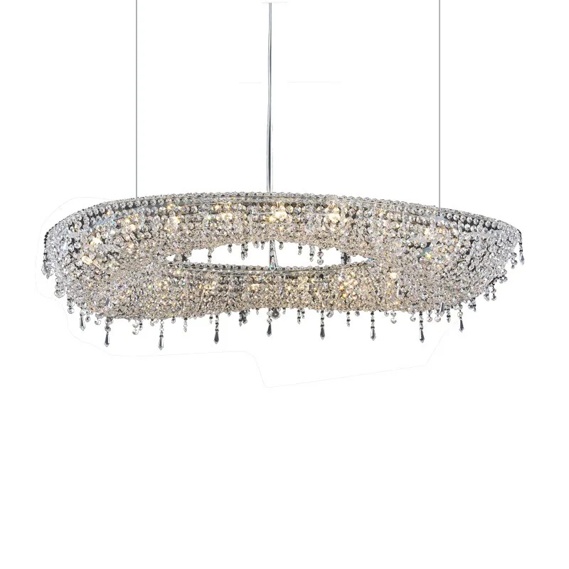 Light luxury Italian crystal chandelier, duplex building villa living room model room bar front desk restaurant hotel