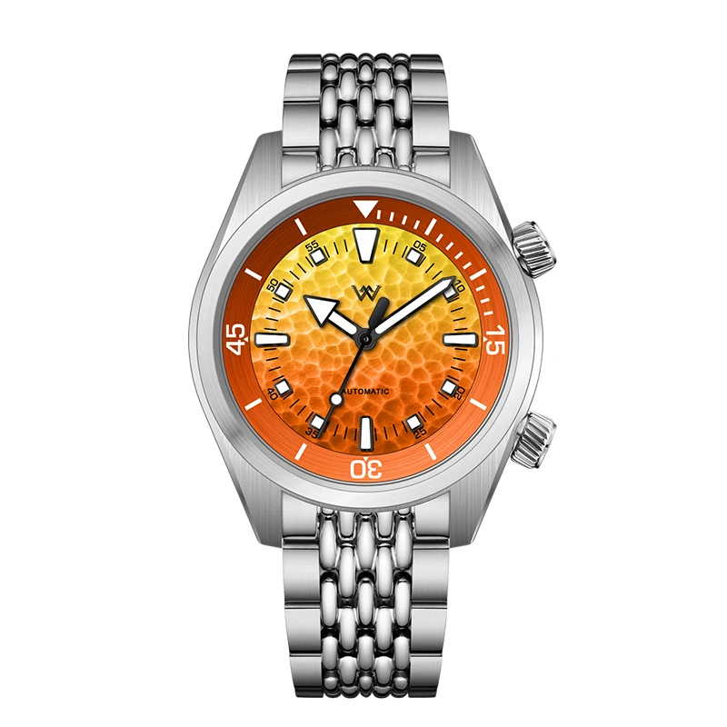 WM Watch Automatic Mechanical Diving Watch Men’s Honeycomb Gradient Dial AR Coating 8215 Welly Merck Watches WM239