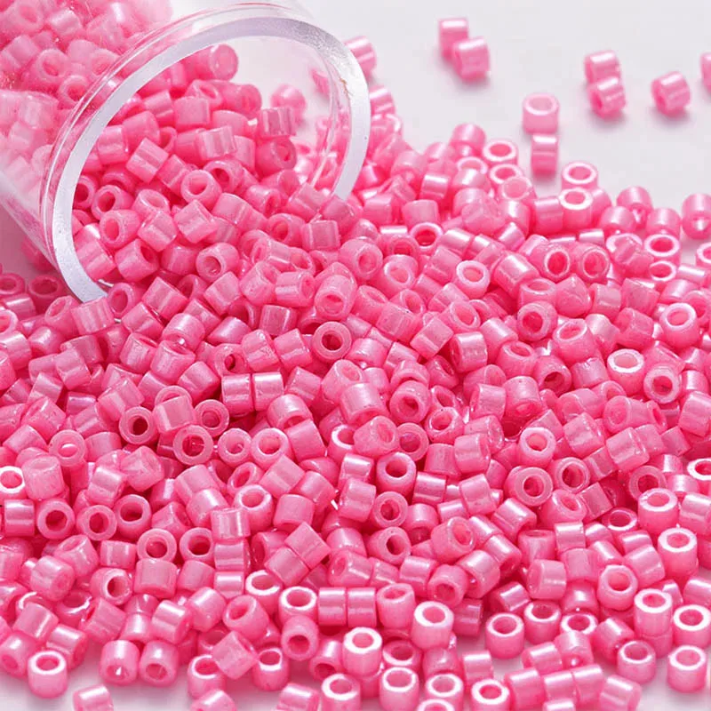 2000pcs/Tube 1.6mm Japanese Opaque Color Glass Beads 11/0 Uniform Loose Spacer Seed Beads for Needlework Jewelry Making Sewing