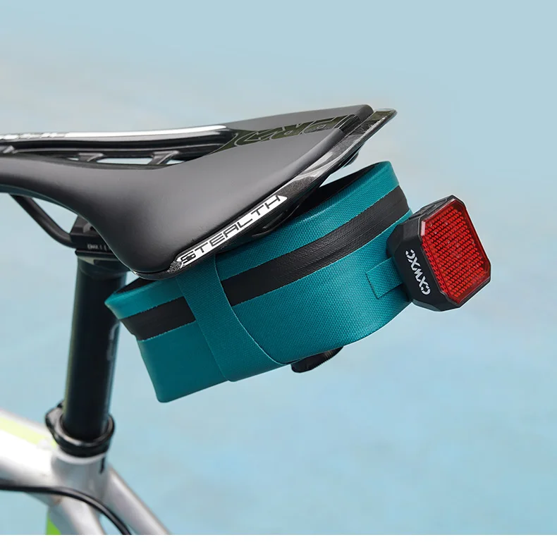CXWXC TPU Fahrradsatteltasche 0,6L Selbstverriegelnde Knopf-Hecktasche Tragbare BOA Fahrradtasche Wasserdichte Verstärkte Mini-Fahrradtaschen – Detail 14