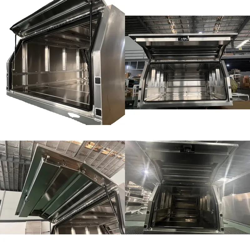 Ute Canopy Aluminum Gull Wing, Check Plate Truck Tray Cover Heavy Duty, Alloy Storage Box for Pickup, Trailer Accessories