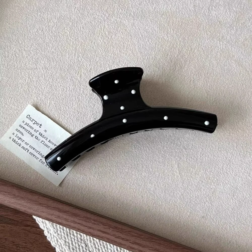 

New Fashion Bowknot Bow Hair Claw Cute Hairpin Acrylic Polka Dot Hair Clip Korean Large Shark Clip Big Hair Claw Girl