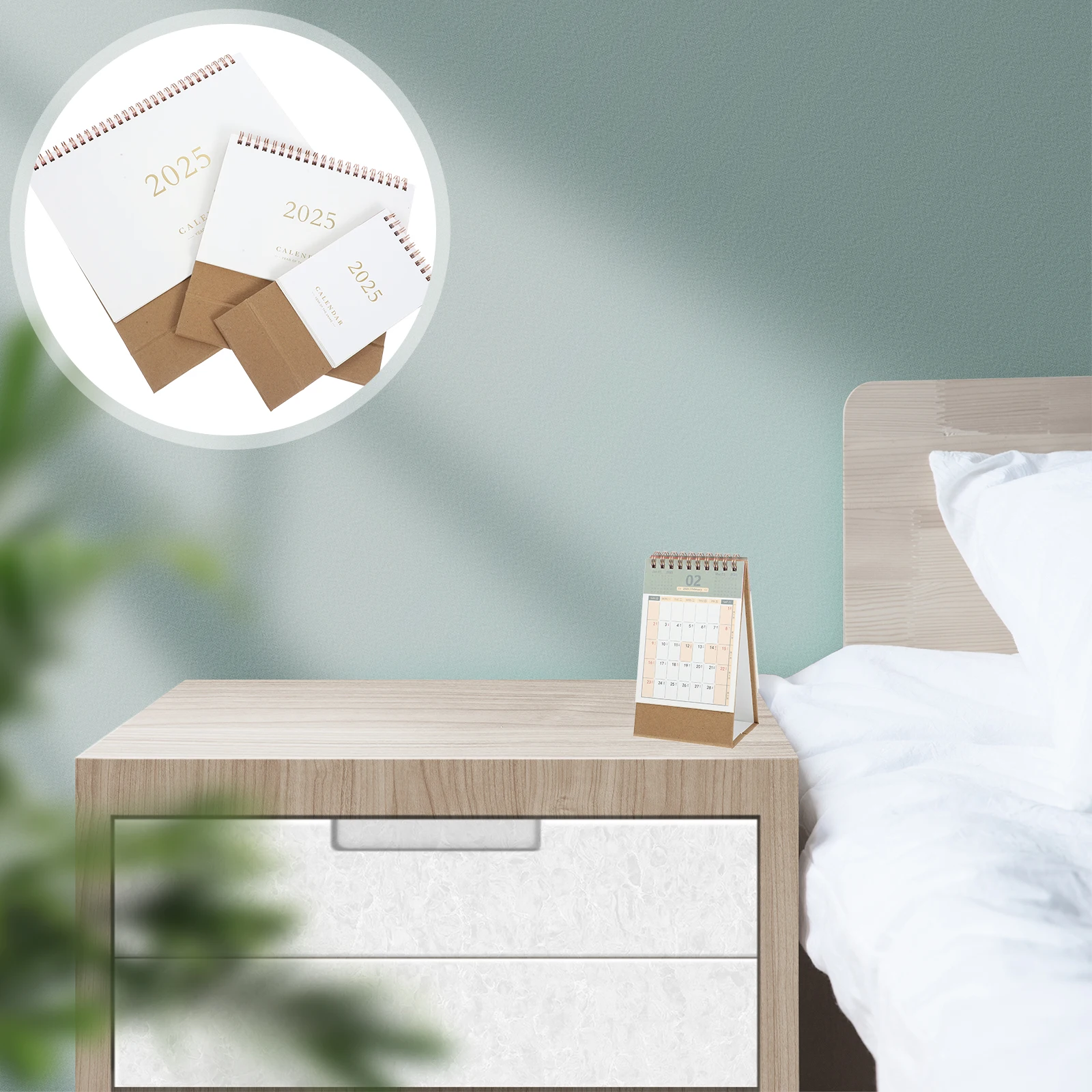 

3pcs Desk Calendar Notepad Thick Paper Coil Busy Scheduling Office Modern Practical Tabletop St Academic Household