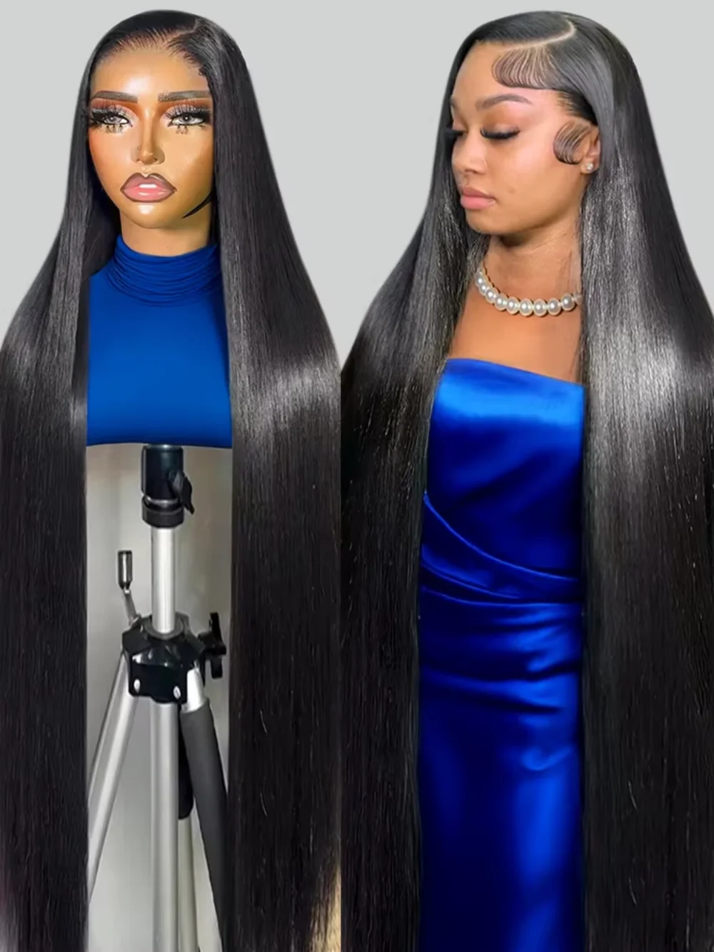 

Bone Straight 13x6 13x4 HD Lace Front Human Hair Wigs 34 46 Inch 360 5x5 Full Frontal 220% Brazilian Human Hair Wig For Women