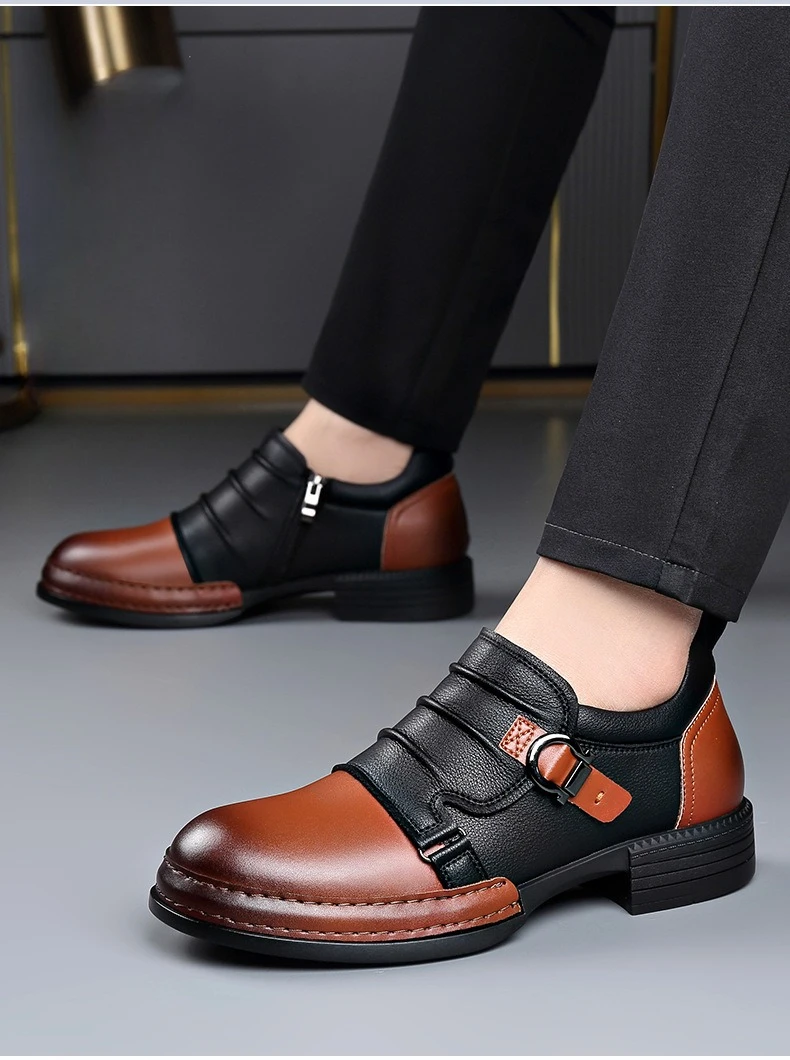 Spring Autumn New Retro Ankle Boots for Men Zipper Designer Genuine Leather Boots Male Fashion High Quality Platform Shoes Man