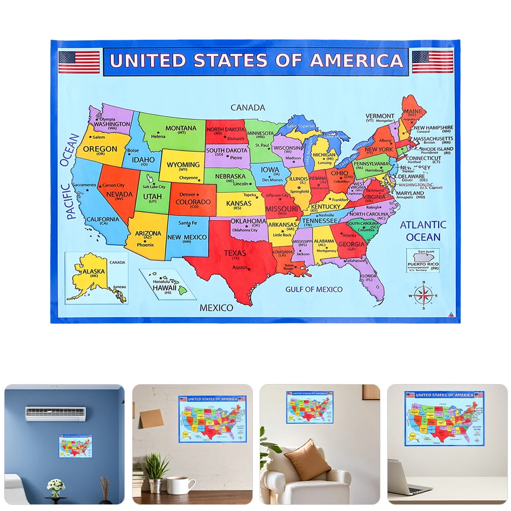 United States Map Hanging Posters Europe Decorative Painting/hanging Picture of The World