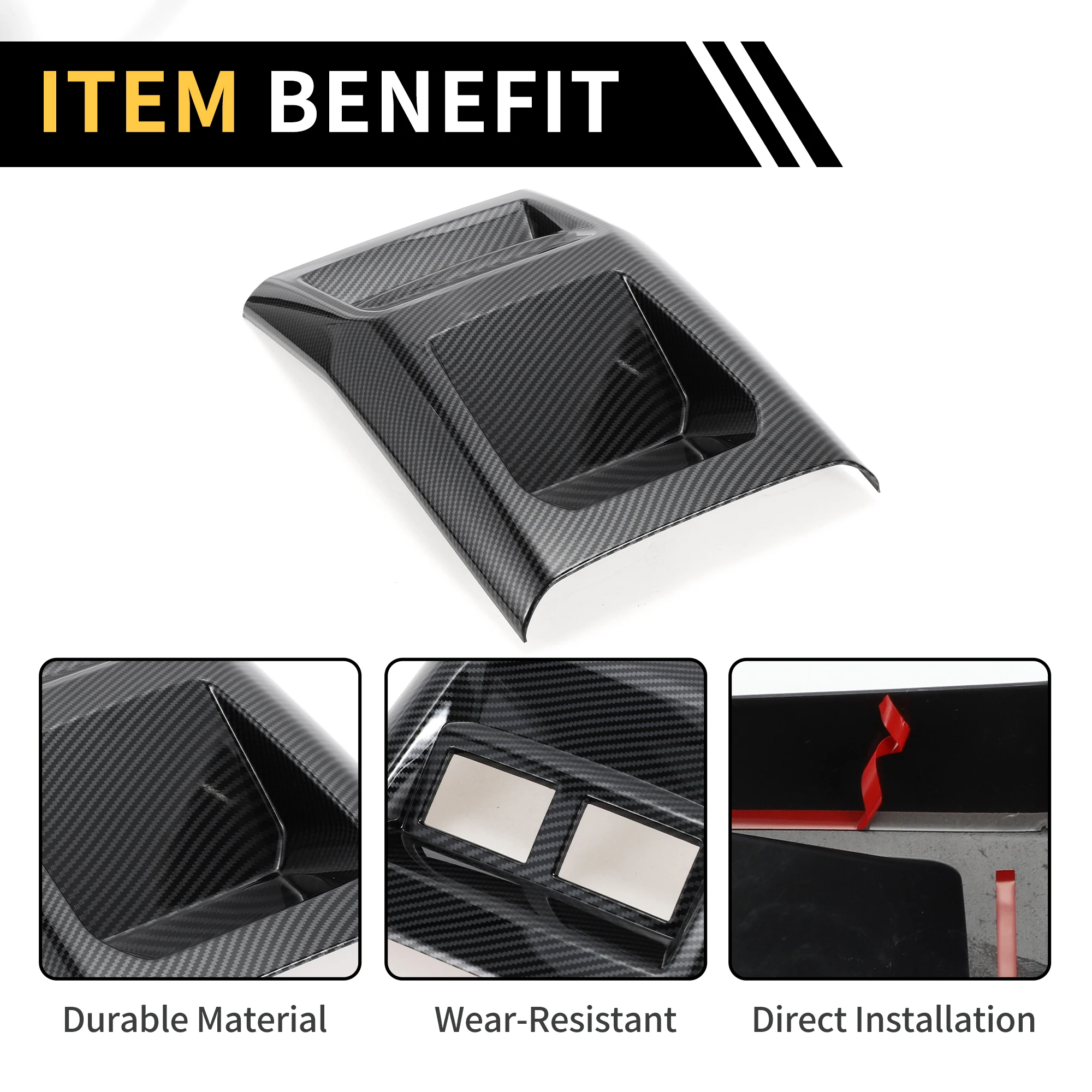 غطاء فتحة تهوية التيار المتردد لمسند الذراع المركزي UXCELL لنمط ألياف الكربون تشيفي كولورادو 23-24