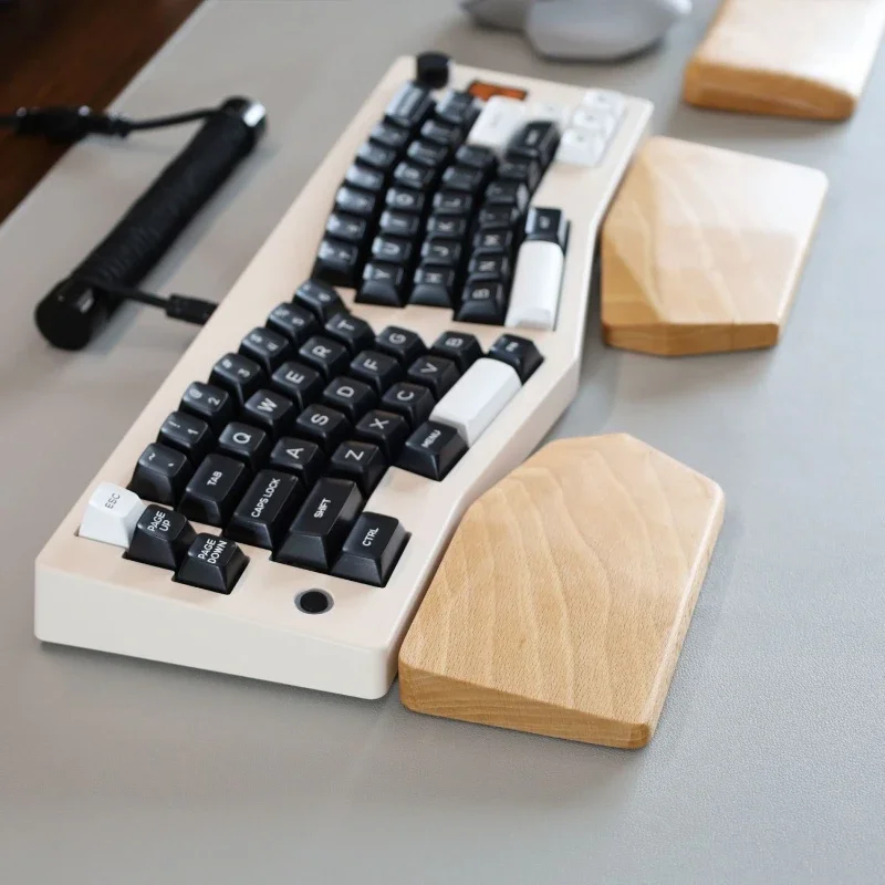 Imagem -02 - Walnut Walnut Wrist Rest Tapete de Pulso de Madeira Split tipo Alice Palm Rest Suporte do Teclado Mecânico Original Personalizado Office Gaming And Esports