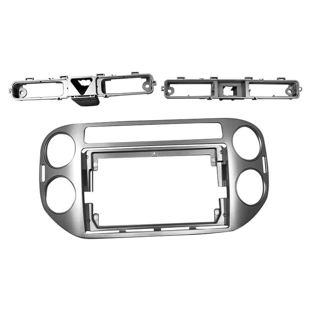 2Din Auto DVD Nur Rahmen Audio Fitting Adapter Dash Trim Facia Panel 9 zoll Für VW Tiguan Dunkelgrau 2010-17 Doppel Radio Player – Detail 4