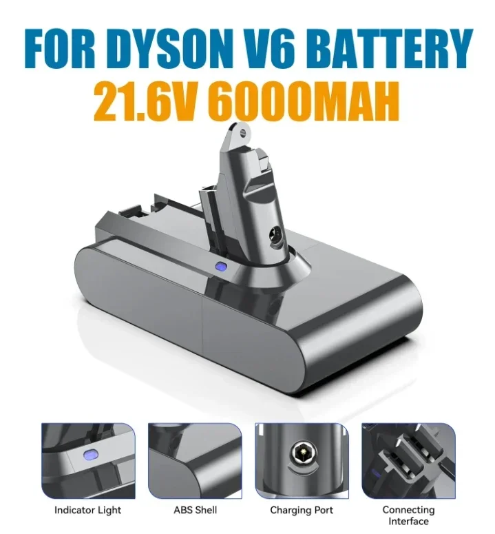 100% Original 21.6V 38000mAh Li-ion Battery for Dyson V6 DC58 DC59 DC62 DC74 SV09 SV07 SV03 965874-02 Vacuum Cleaner Battery L30