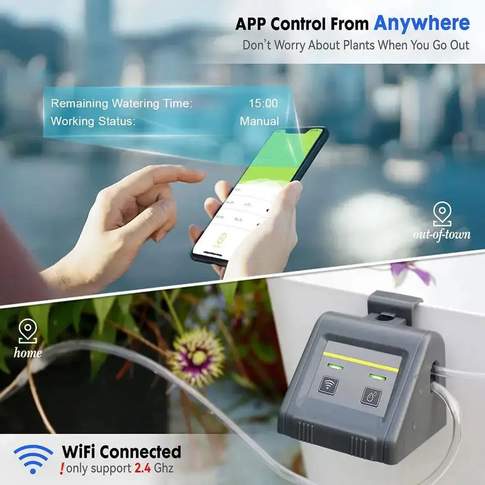 Tuya WIFI Smart Auto Watering Timer Indoor Garden Micro-drip Irrigation System Pump Valve Smart Life Irrigation Controller