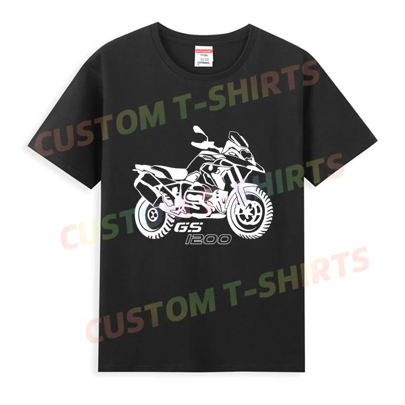 2024 Hot Sale Summer 100% Cotton Black GS 1200 1250 Outline T Shirt Men Short Sleeves Cool Tee Hip Hop Streetwear T-shirt