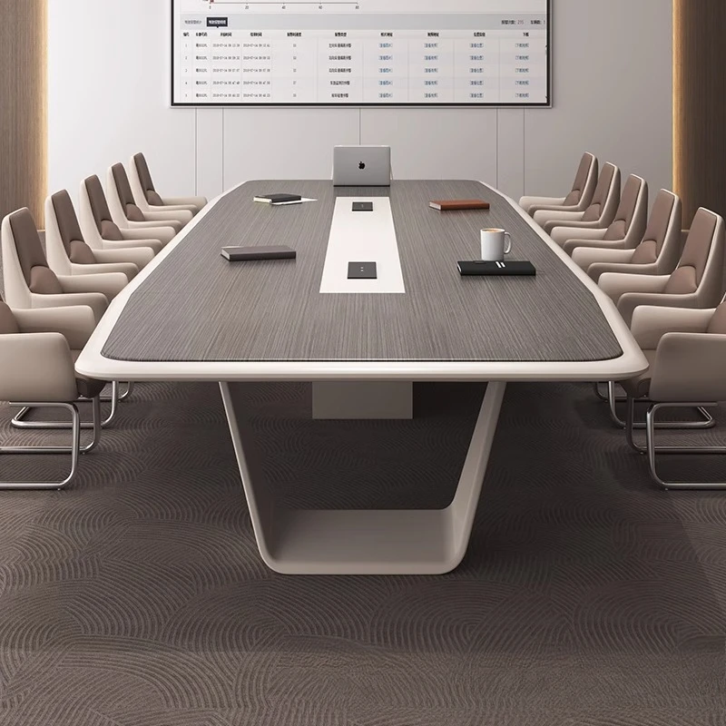 Painting conference long table simple modern large meeting training negotiation office table and chair combination