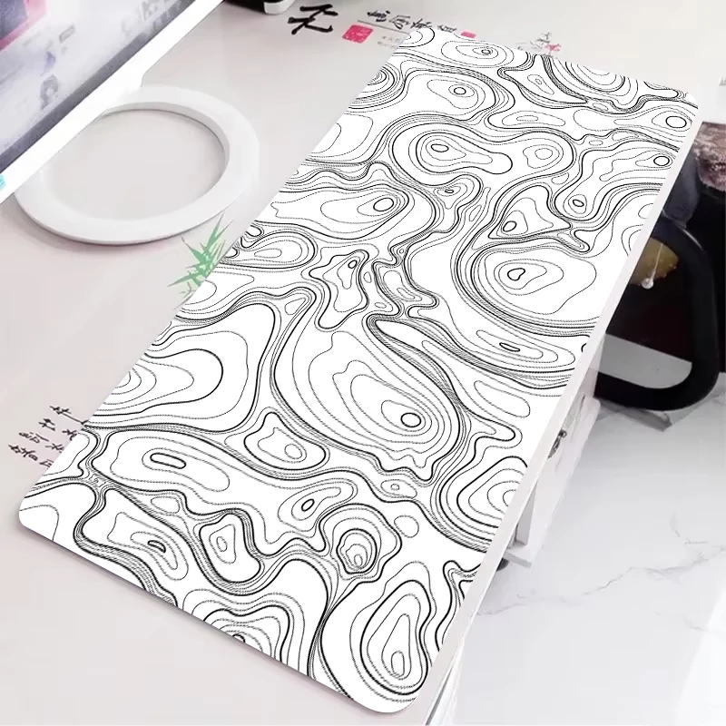 Artistic Abstract Line Mouse Pad Rubber Non-slip Computer Tables rug Gaming 40X90 Mousepad Locking Edge Pads for Office Desk Mat