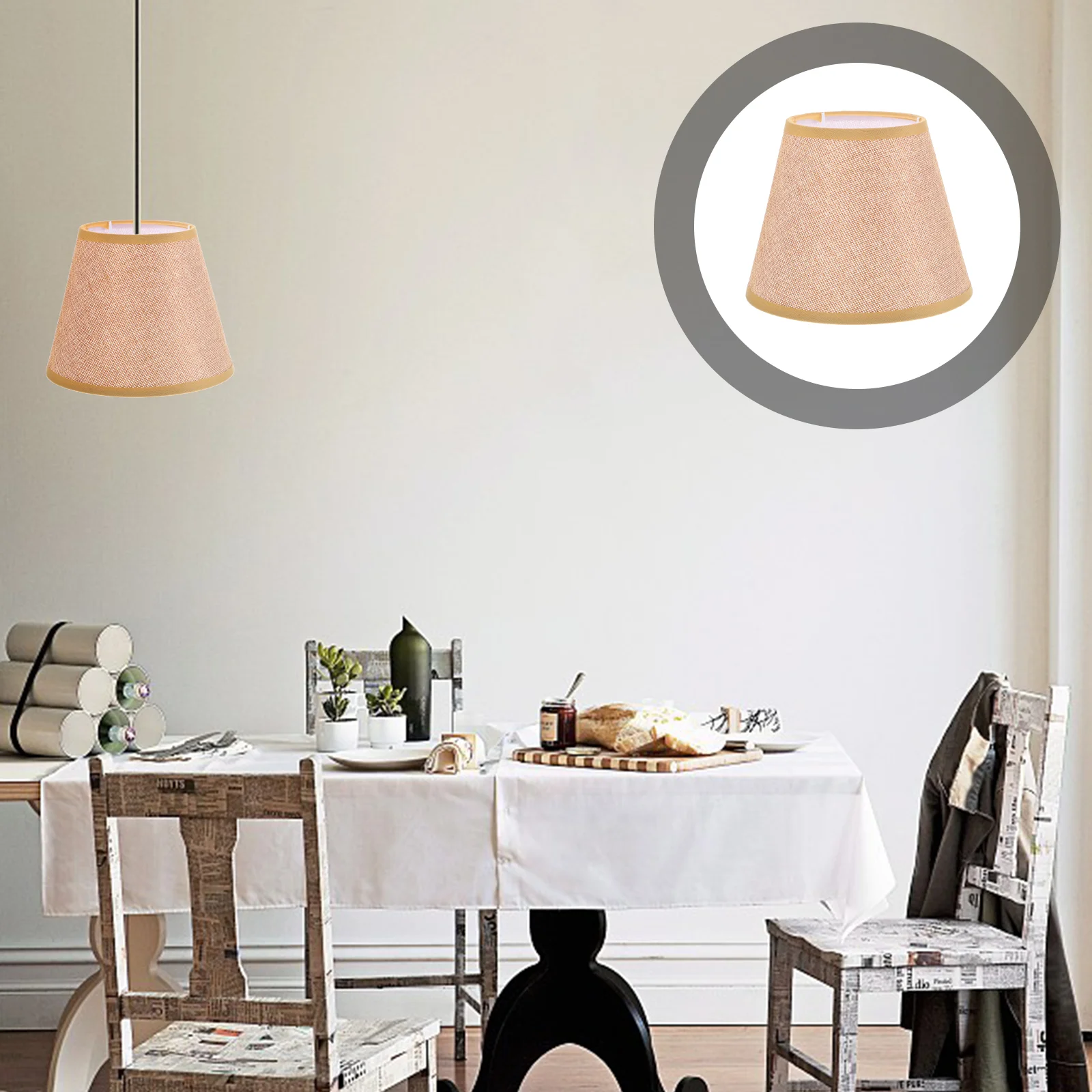 

Pendant Light Lampshade Retro Decor Cover Brown Metal Child Lampshades for Table