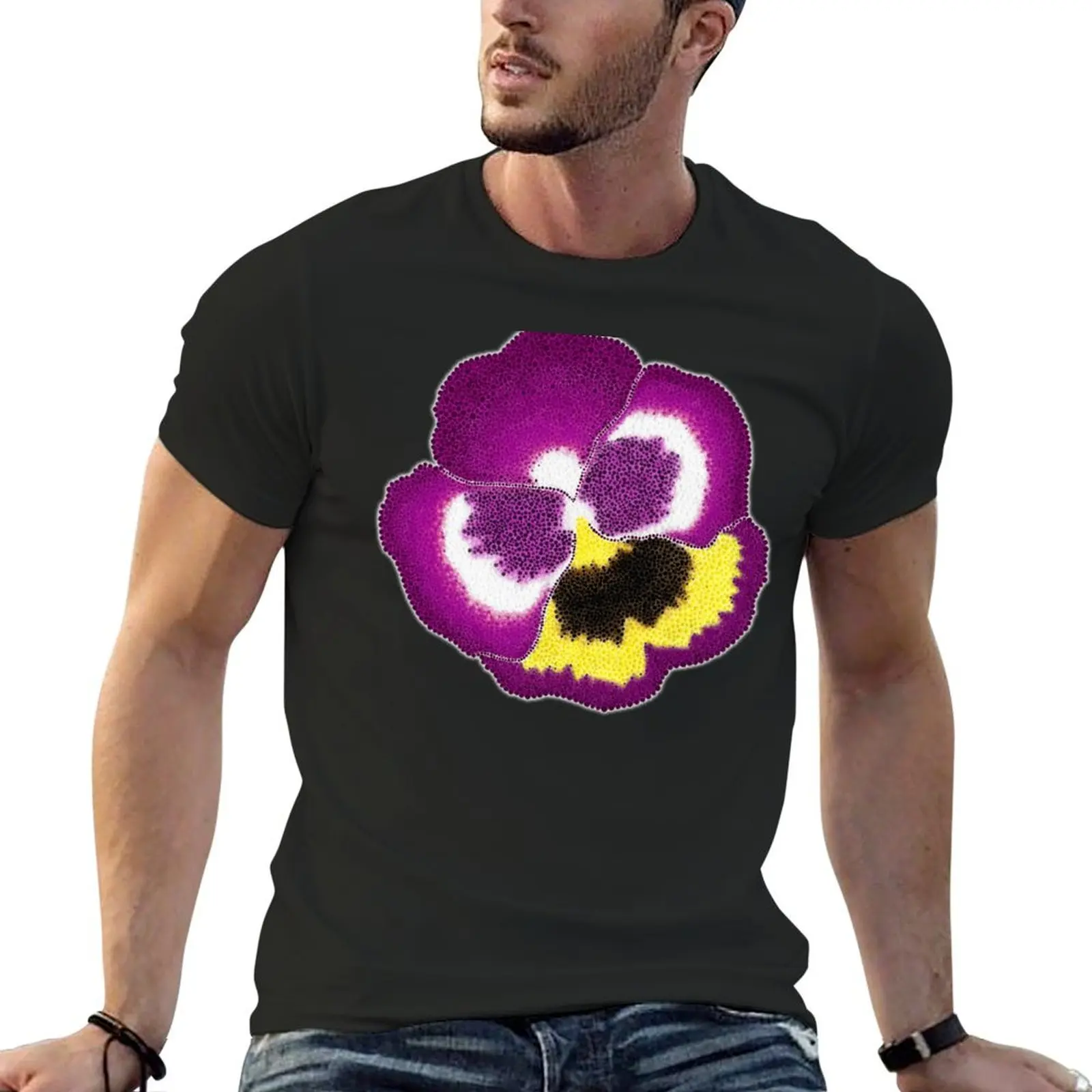 Purple Pansy Flower T-Shirt gifts for boyfriend T-shirts oversize oversized Clothing men graphic t shirts