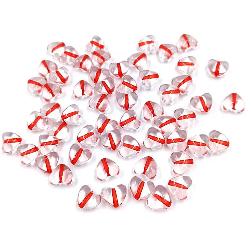 20pcs/lot 9*11mm Love Heart Acrylic Bead Transparent Loose Spacer Beading DIY Bracelet Accessories For Jewelry Making