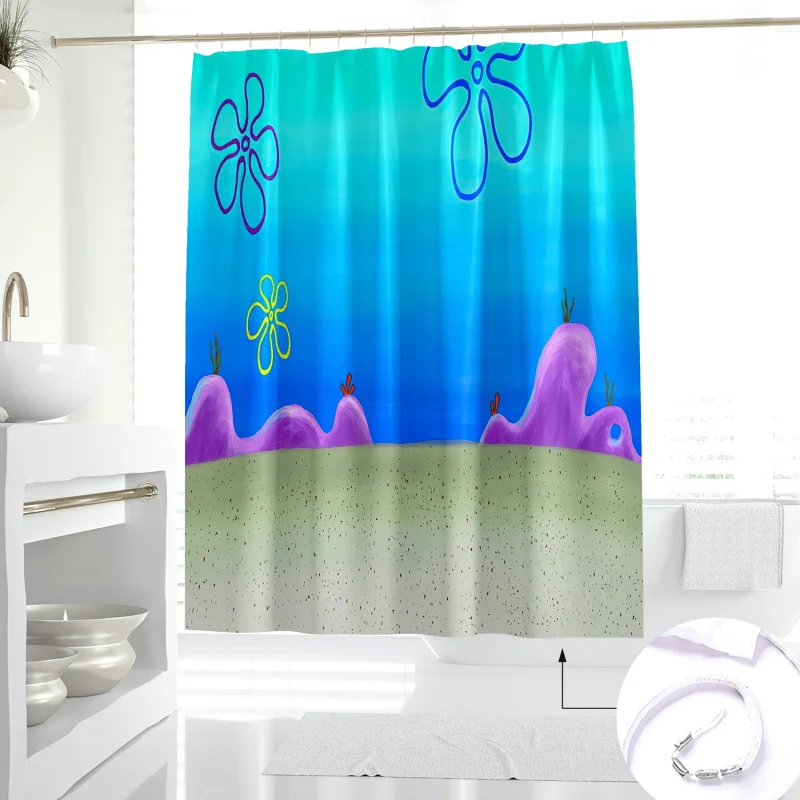 Arts-Inspired Polyester Shower Curtain with Novelty Pattern, Water-Resistant with Machine Washable Fabric, Includes Hooks - 1pc