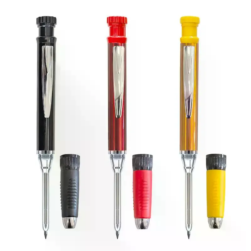 2.8mm 2-in-1 Woodworking Mechanical Pencil With Lead And Built-in Sharpener For Deep Hole Carpenter Marking Pencils Tool