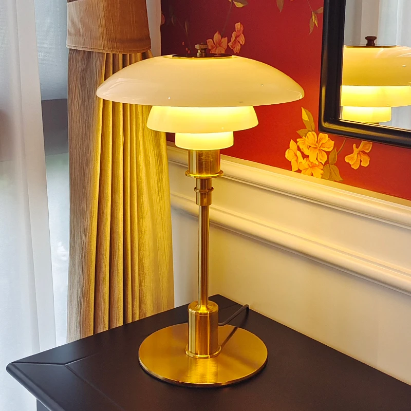 Danish Designer LED Table Lamp Nordic Glass Reading Light for Living Room Bedroom Study Bedside Modern Minimalist Home Decor