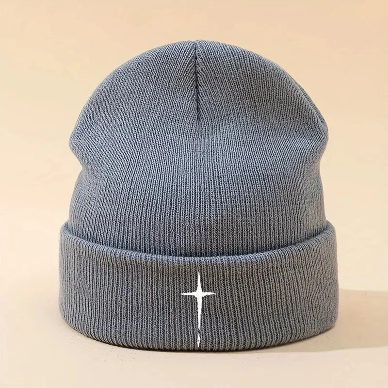 Zimowa nowa czapka beanie dla mężczyzn i kobiet, modna haftowana czapka dziergana, styl uliczny, czapka hip-hopowa, ciepła czapka narciarska na zewnątrz