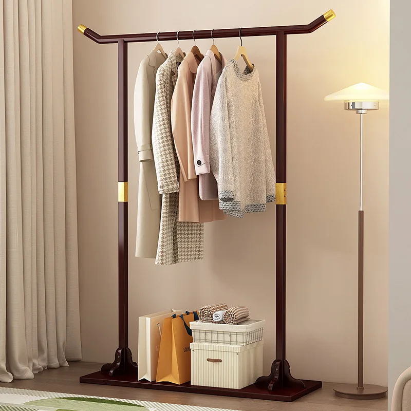 Household simple hanger bedroom floor non-solid wood clothes rack does not take up space drying rack