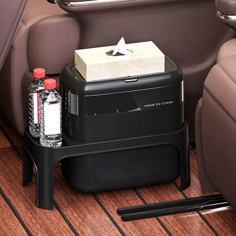 Car Trash Can Spill Proof Plastic Car Garbage Can - Basket Bin Organizer 7L Dedicated Rear Storage Car Trash Cans-A Easy To Use