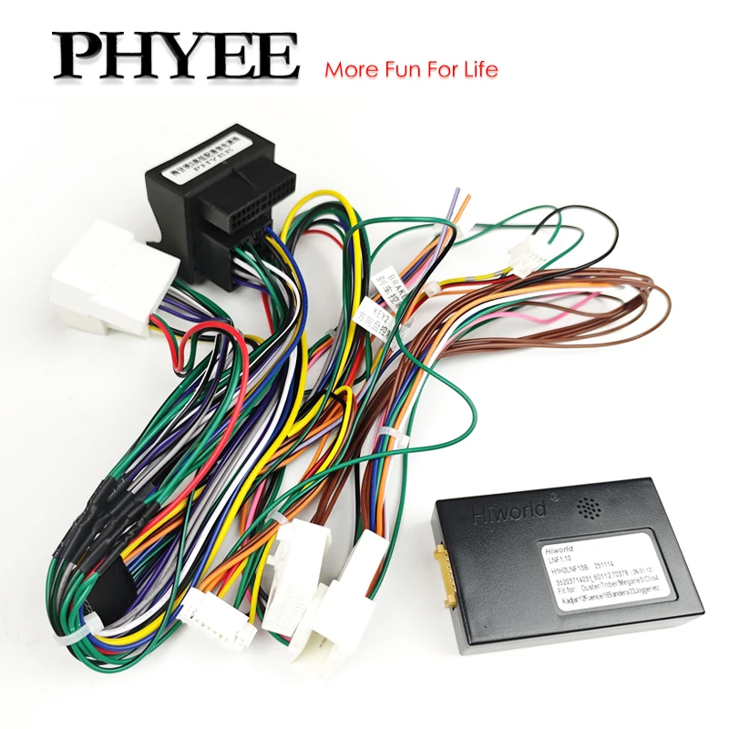 Quadlock 12Pin/32Pin CAN Bus Decoder Harness, SWC Retention, P&P 16Pin Android, for Renault Megane Mk3 Scenic 3 Fluence 09-15