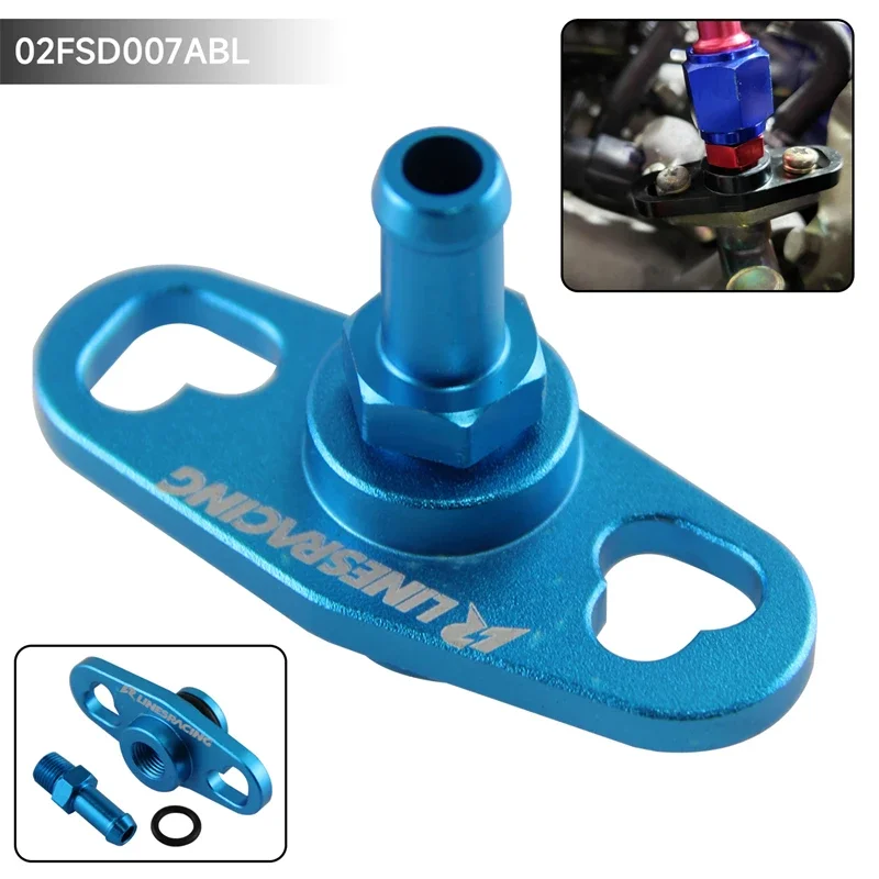 Fuel Rail Adapter with 6mm Tail For Mitsubishi 4G63 EVO 1 2 3 ECLIPSE DSM CD9A CE9A 2.0L Blue