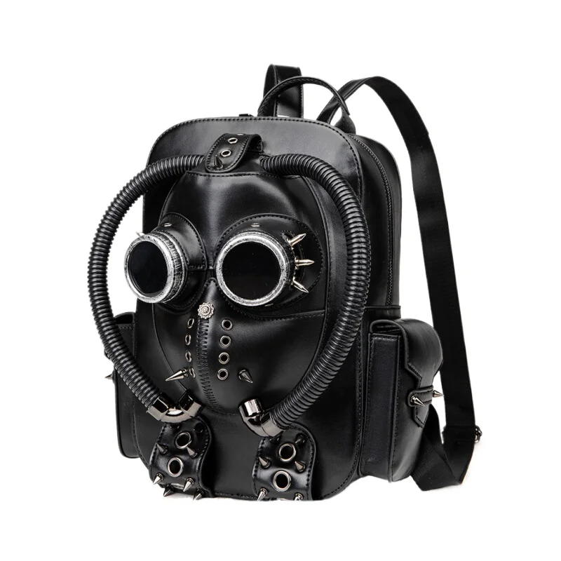 

New Halloween Gothic men's and women's backpacks, medieval plague-themed skulls, rivets, backpacks