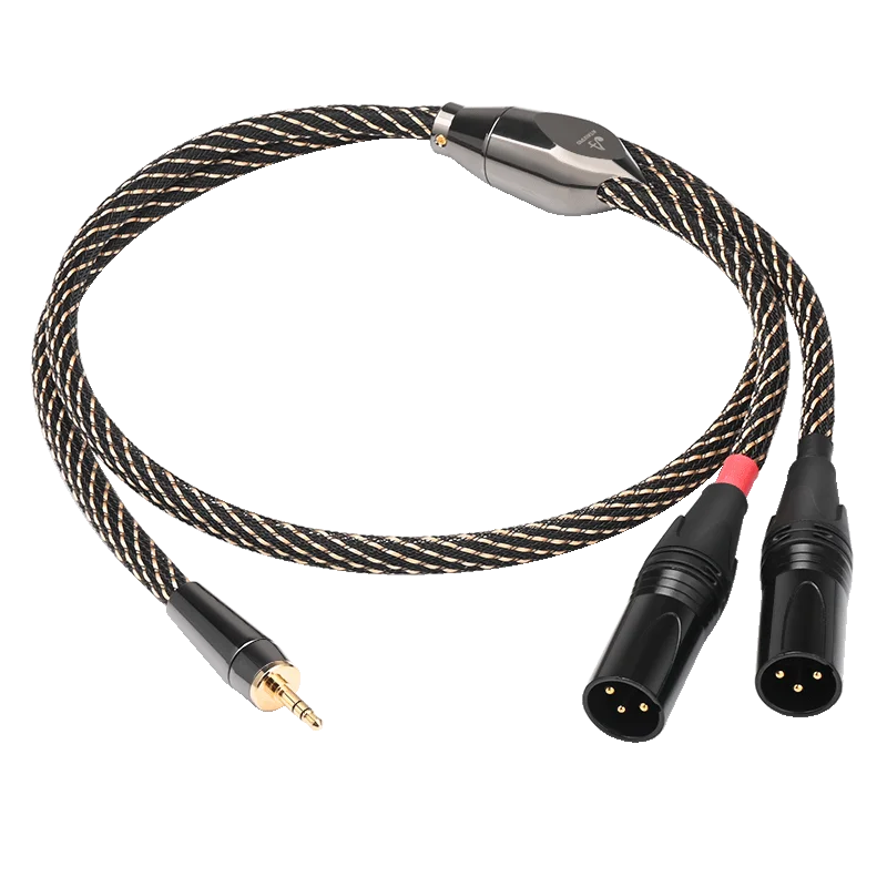 HIFI Stereo 3.5mm to XLR Audio Cable Hi-End 6N OFC 3.5mm to 2XLR Cable Dual XLR Male Adapter Breakout Y Splitter Cable