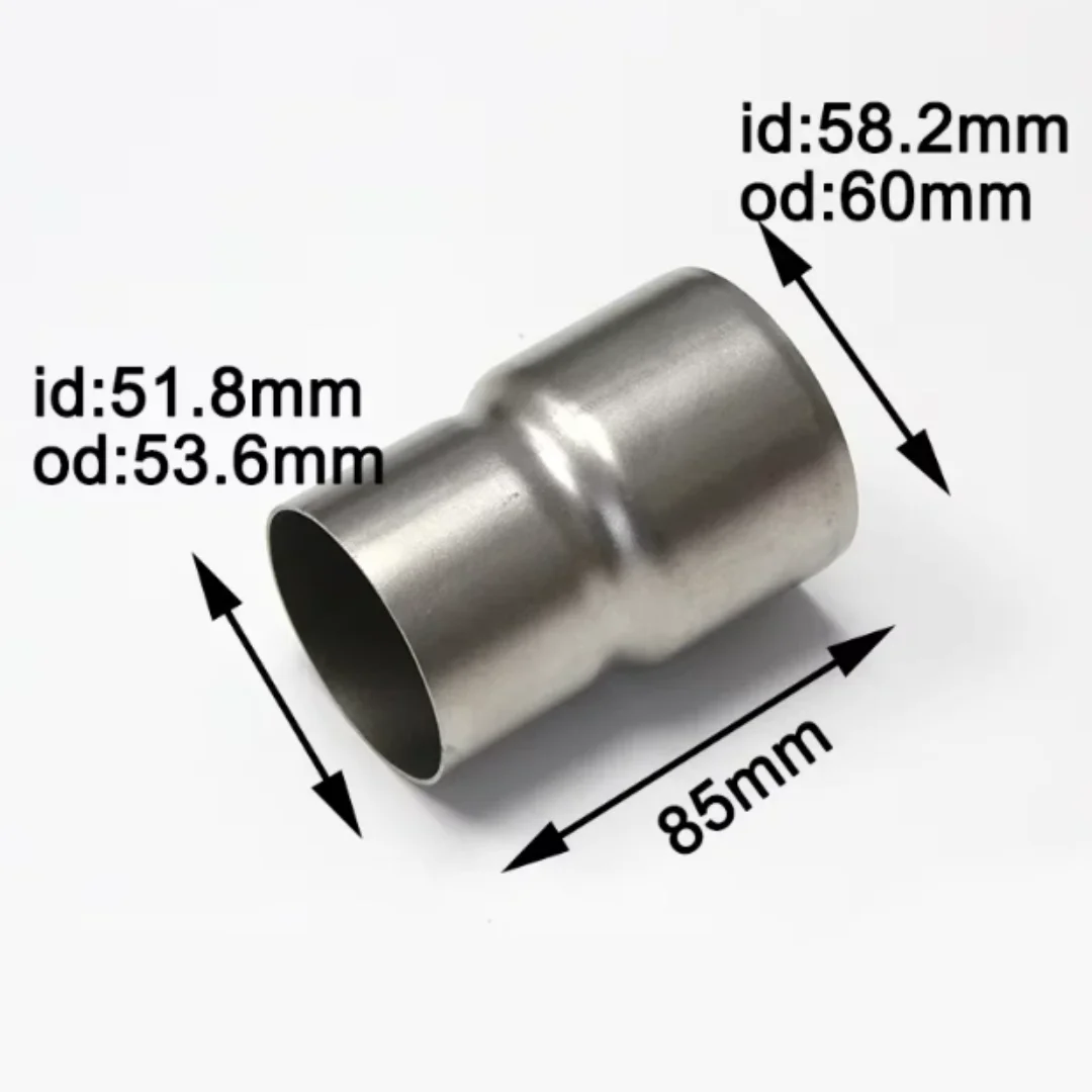 Universal Motorcycle Exhaust Reducer Adapter 60mm to 51mm, Exhaust Pipe Muffler Transition Reducer Connector