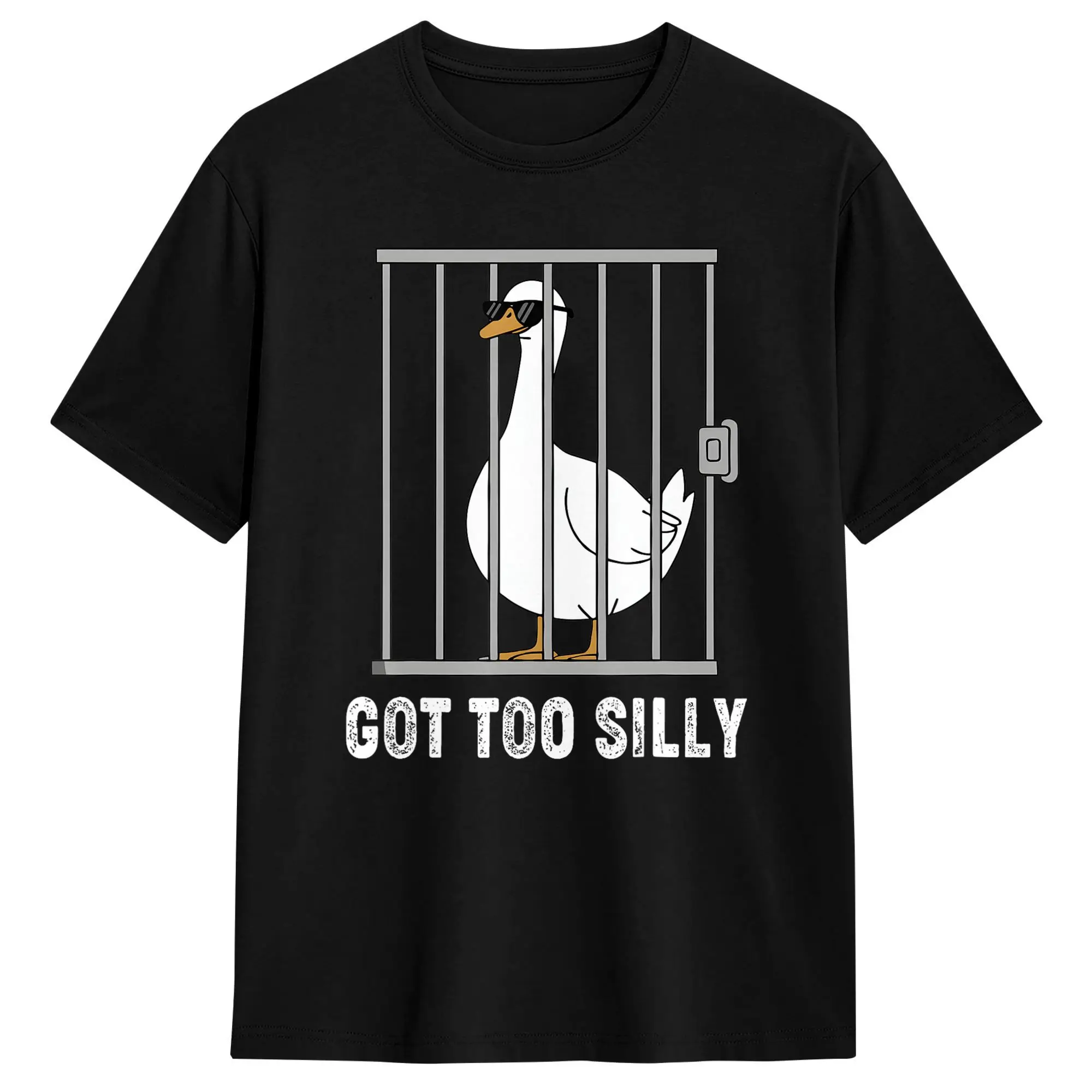 Too Stupid! Funny Goose Leg Injured Animal Graphic Adult Summer Y2K Fun T-Shirt, Trendy Cool T-Shirt