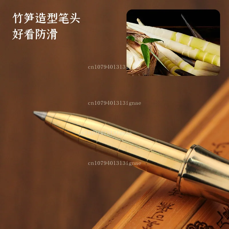 

Bamboo pen, magnetic automatic cap neutral signature decompression pen, creative stationery
