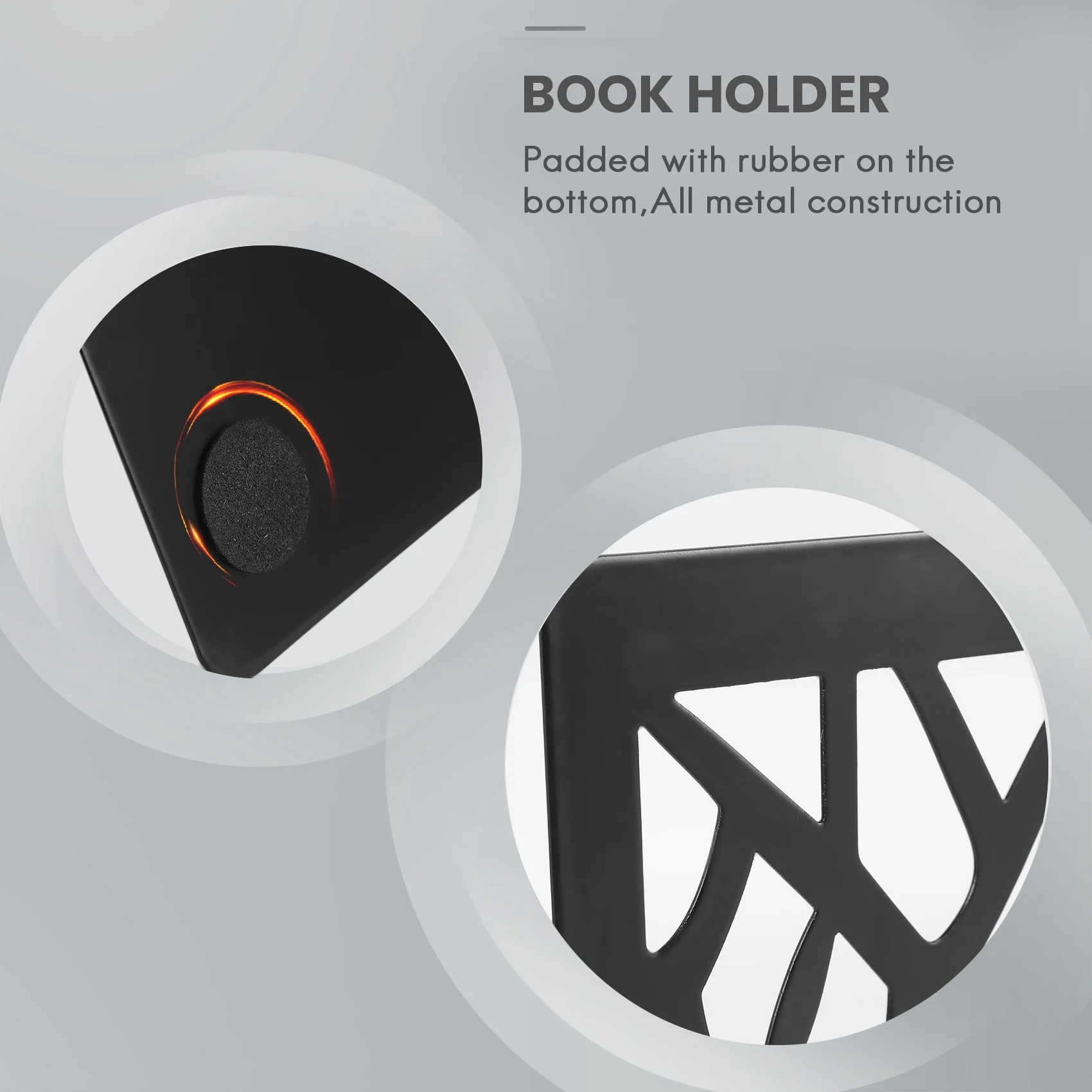 Końcówki książek do ciężkich książek, uchwyt na półka na książki do domu, metalowe podpórki do książek czarne 1 para, podpórki do książek, korki do książek