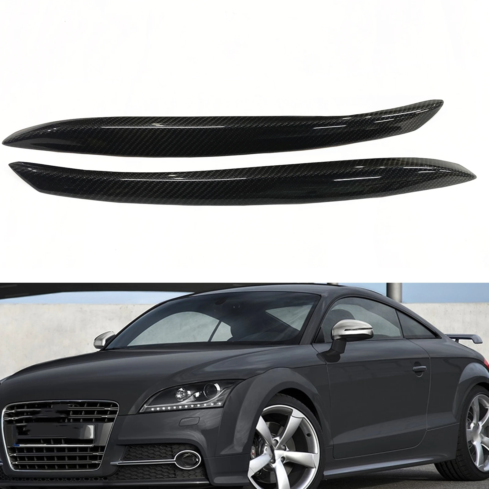 

Headlight Eyebrow For AUDI TT 8J 2007 2008 2009-2014 Carbon Fiber Front Head Light Lamp Cover Brow Trim Headlamp Eyelid Sticker