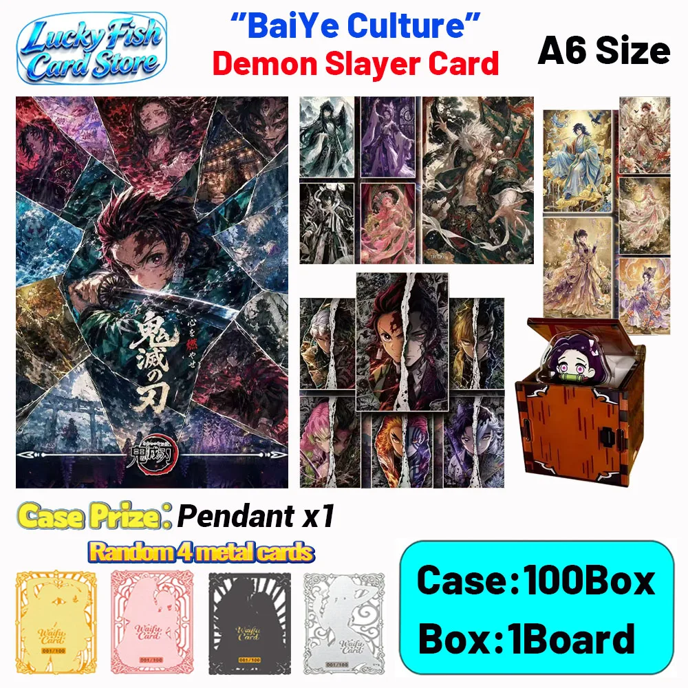 

Wholesale 2026 New BaiYe Creative Studio Demon Slayer Cards A6 Size Boards Anime Collectibles Character Fan Gifts