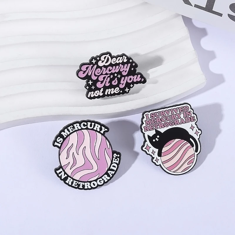 Is Mercury In Retrograde? Enamel Pins Custom I Survived Mercury In Retrograde Brooch Clothes Lapel Badge Jewelry Gift for Friend - Image 4