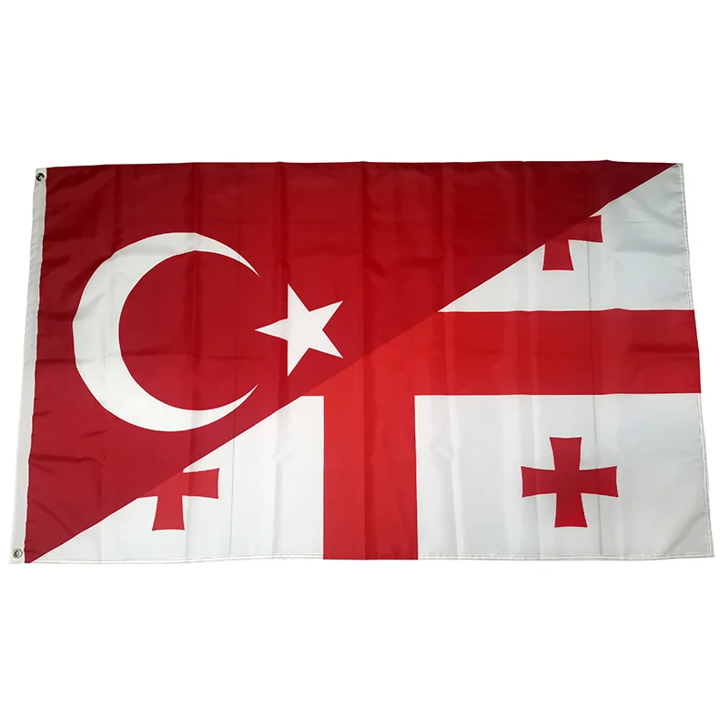 Group F Turkey Georgia Flag Friendship 2ft*3ft (60*90cm) 3ft*5ft (90*150cm) Size Christmas Decorations Flag Banner