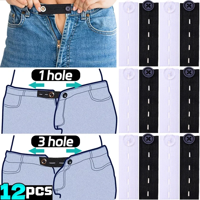 Pants Waist Extension Buckle Adjustable Trousers Belt Extender Extend Waistband Elastic Buckle Skirt Jeans Waist Expander Button