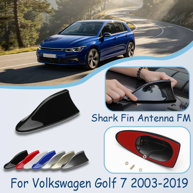 For Volkswagen Golf 7 2003-2019 Shark Fin Antenna FM Signal Super Aerials Amplifier Waterproof Signal Amplifier FM/AM Radio