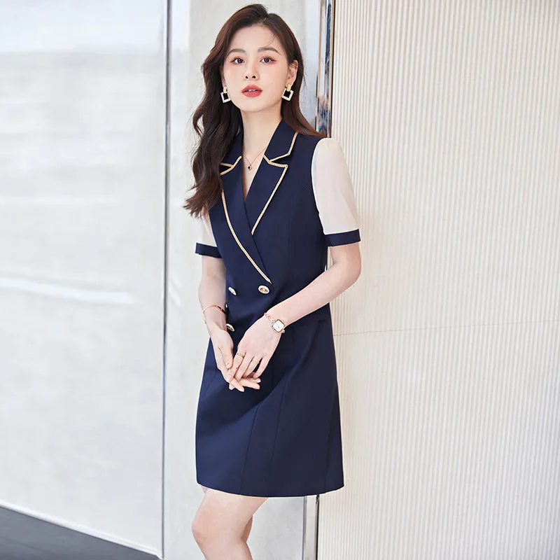 High Quality Fabric Fashion Elegant Dresses 2022 Spring Summer Women Business Work Wear OL Styles Dress Slim Hips Professional