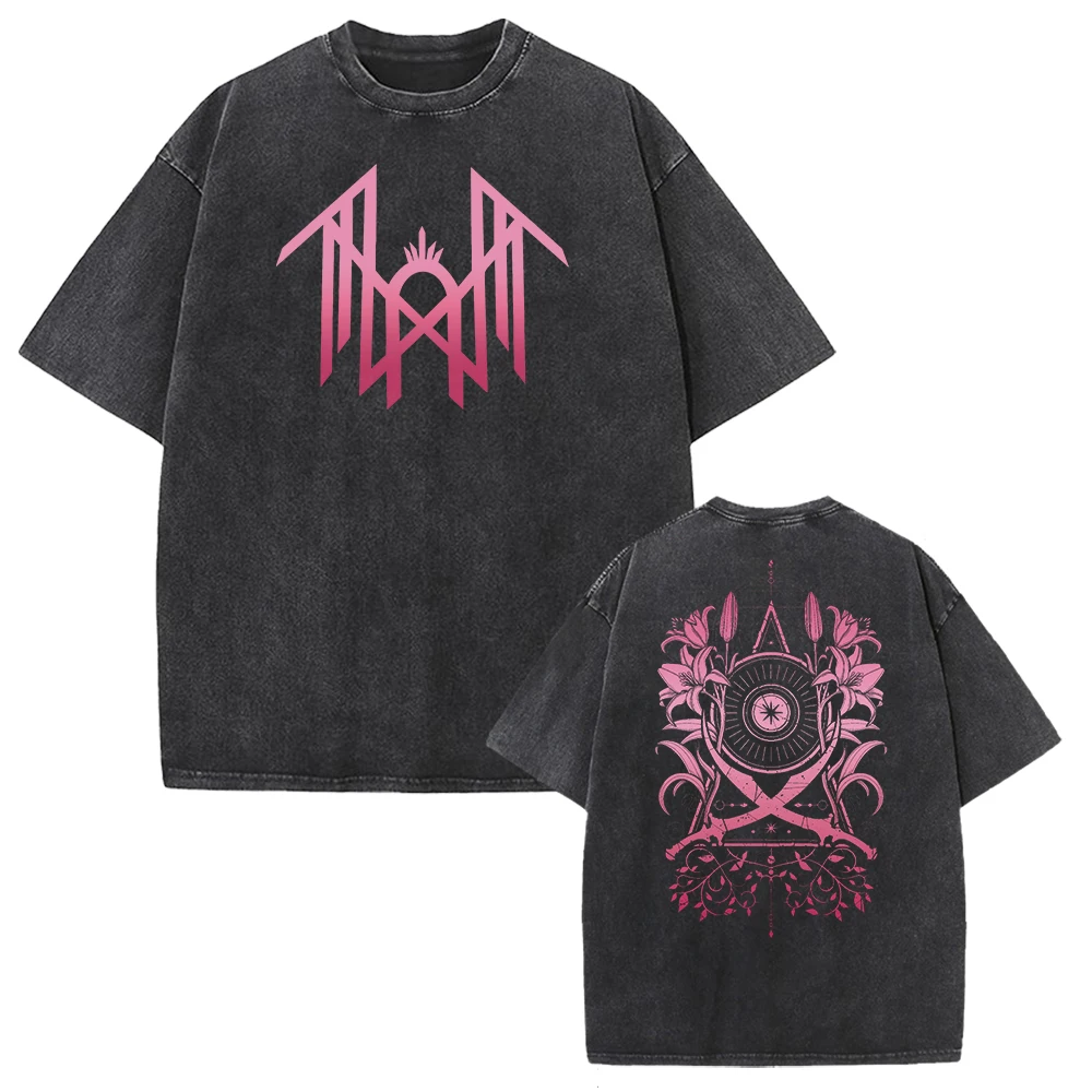 

2025 Hot Band Sleep Token Graphic Print T-shirt Men Women Clothing Vintage Washed Plus Size T Shirt Pure Cotton Short Sleeve Tee