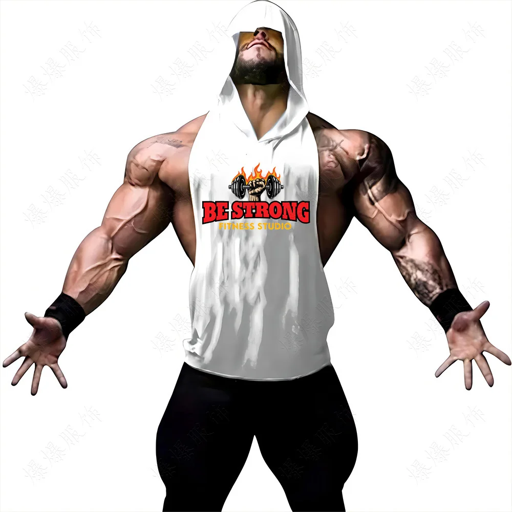 

Men's High Quality Summer Cool Clothing Sleeveless Shirt Y2k Comfortable Breathable Hooded Tank Tops Outdoor Sports Fitness Fnaf