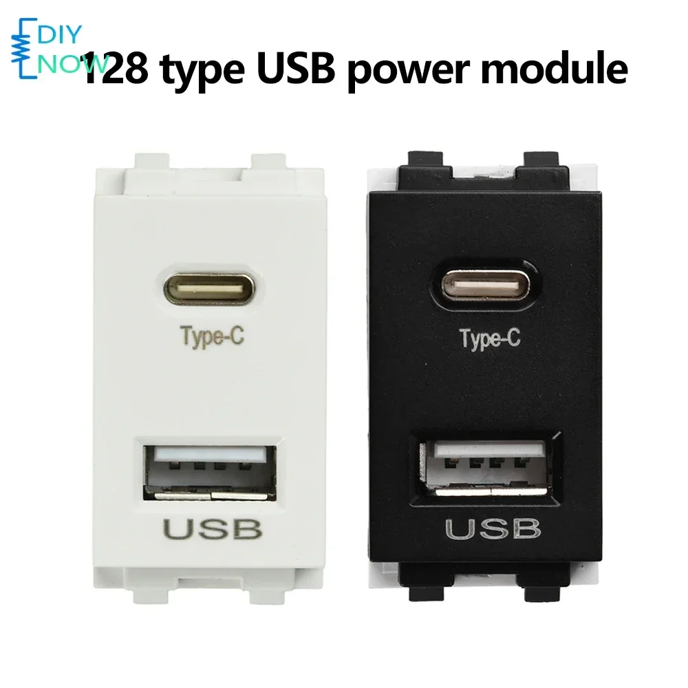 USB+Type C Dual Port Charger Power Module 220V to 5V 2.1A Mobile Phone Charging Module Power Socket Switching Adapter